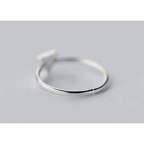 NEW Onyx Triangle Ring 925 Sterling Silver Adjustable - Picture 5 of 12